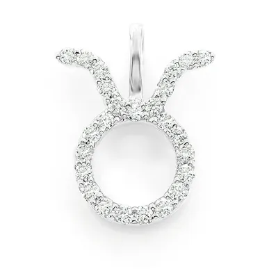 0.10CTW Round Diamond Taurus Zodiac Hip Hop Pendant