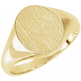 10K Yellow Oval Signet Ring