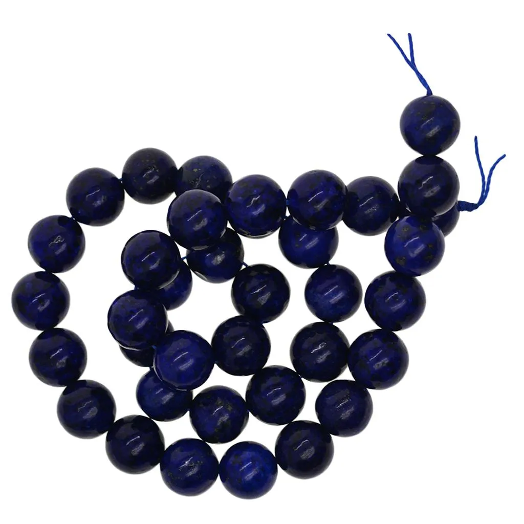 10mm Gorgeous Lapis Lazuli Gemstone Smooth Round Loose Beads 15.5 Inch