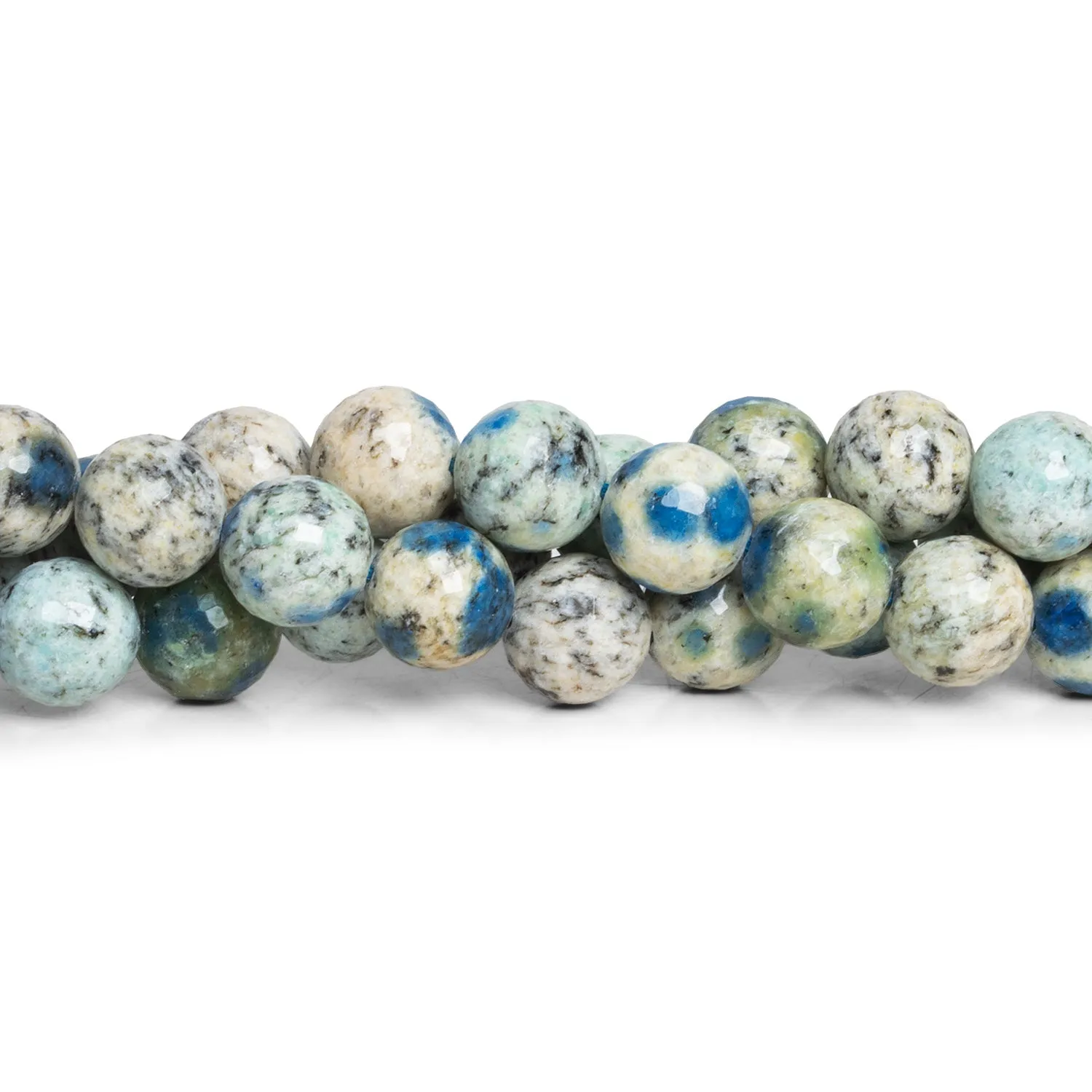 10mm K2 Jasper Faceted Rounds 16 inch 40 beads