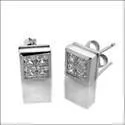 1.2 TCW Invisible Set Cubic Zirconia CZ Earrings