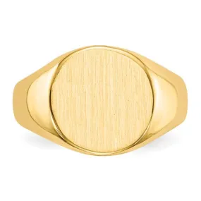 14k 10.5x11 mm Closed Back Round Top Signet Ring