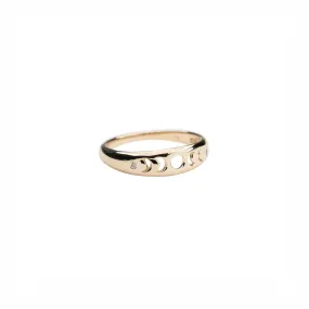 14k Gold Moon Phases Ring