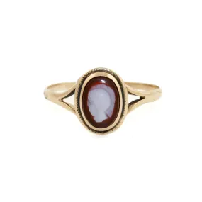 14k Gold x Carnelian Cameo Signet