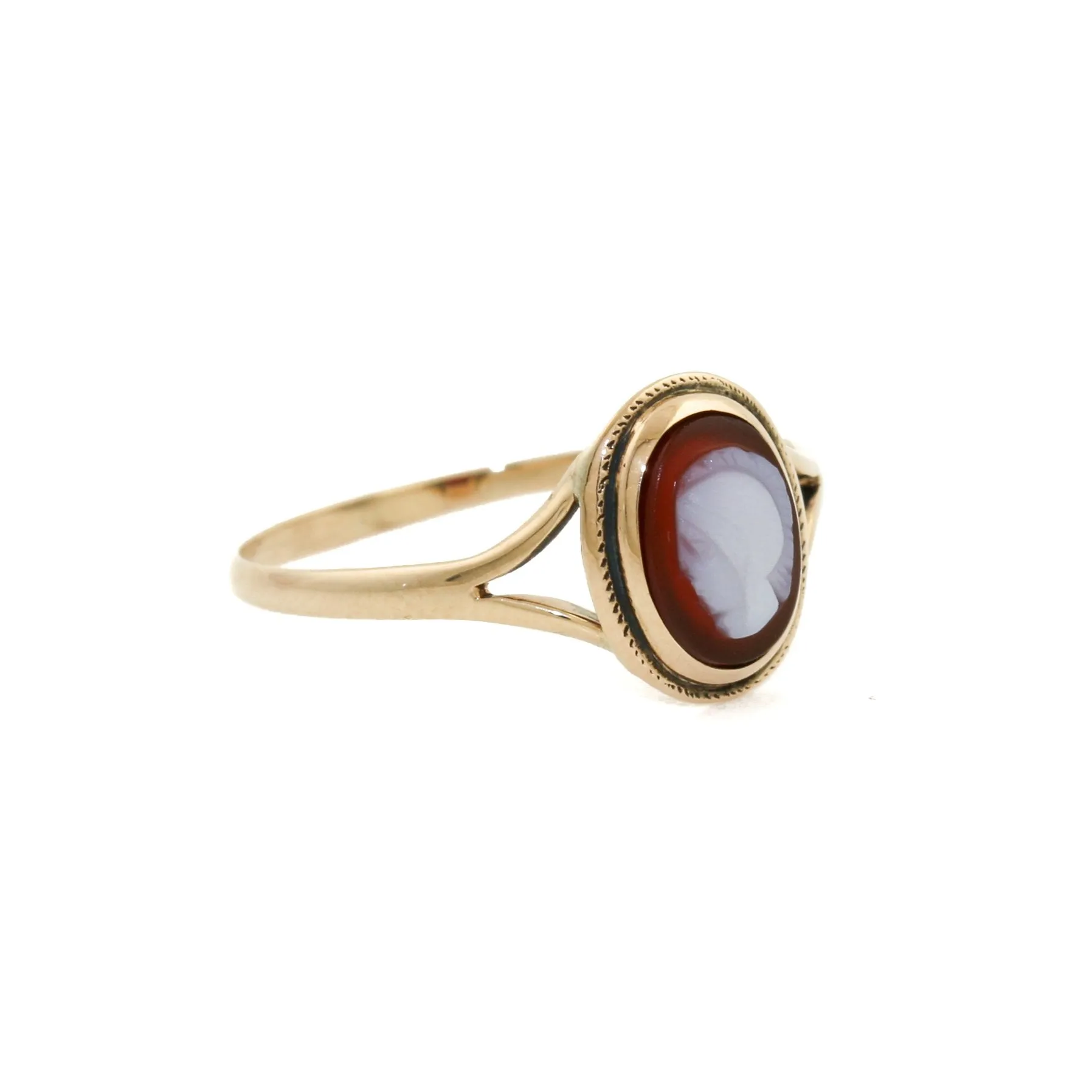 14k Gold x Carnelian Cameo Signet