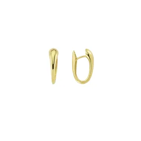 14k Polished Reversed Tapered Hoop Earrings