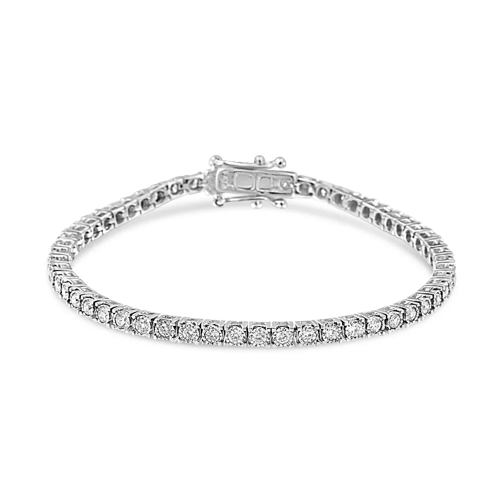 14K White Gold 2.0 Cttw Miracle Set Round-Cut Lab Grown Diamond Illusi