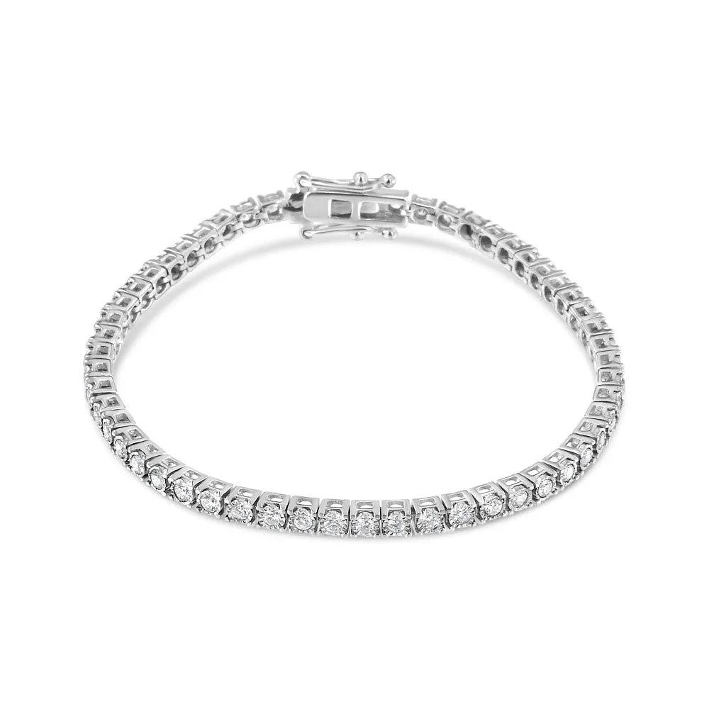 14K White Gold 2.0 Cttw Miracle Set Round-Cut Lab Grown Diamond Illusi