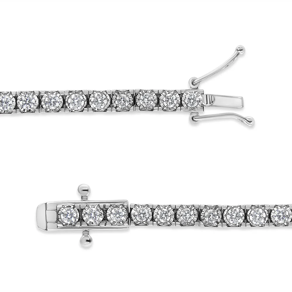 14K White Gold 2.0 Cttw Miracle Set Round-Cut Lab Grown Diamond Illusi