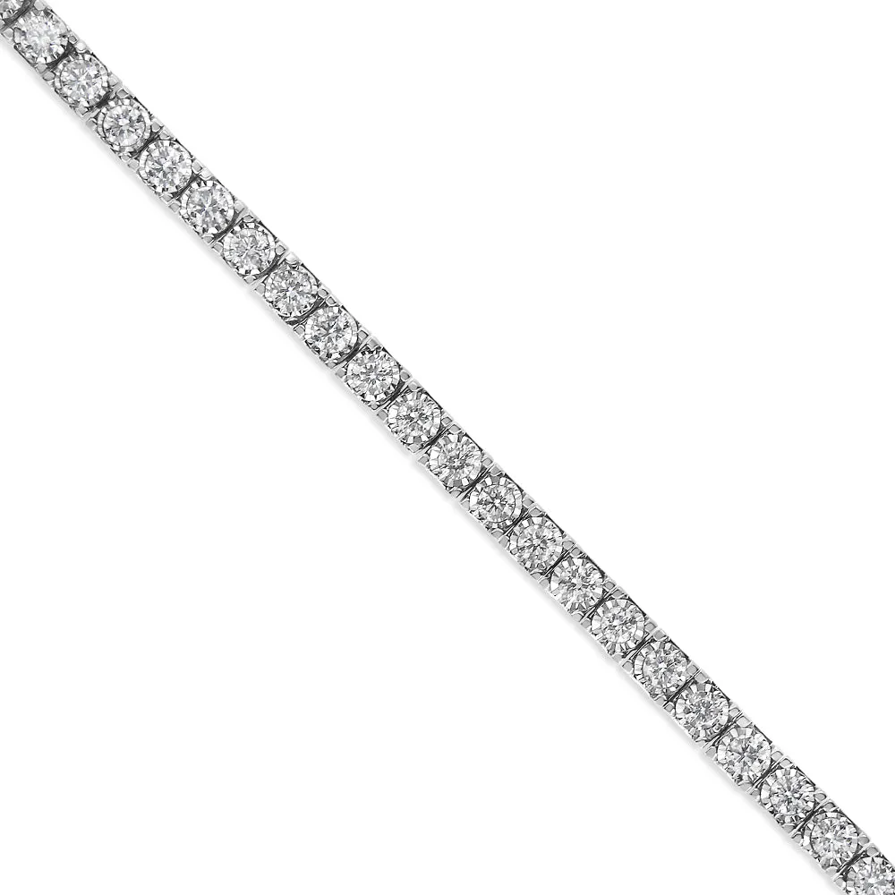 14K White Gold 2.0 Cttw Miracle Set Round-Cut Lab Grown Diamond Illusi