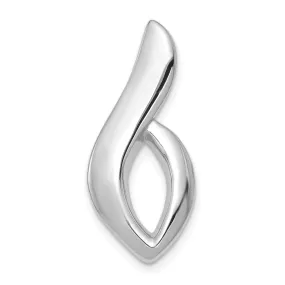 14k White Gold Solid Omega Slide Pendant