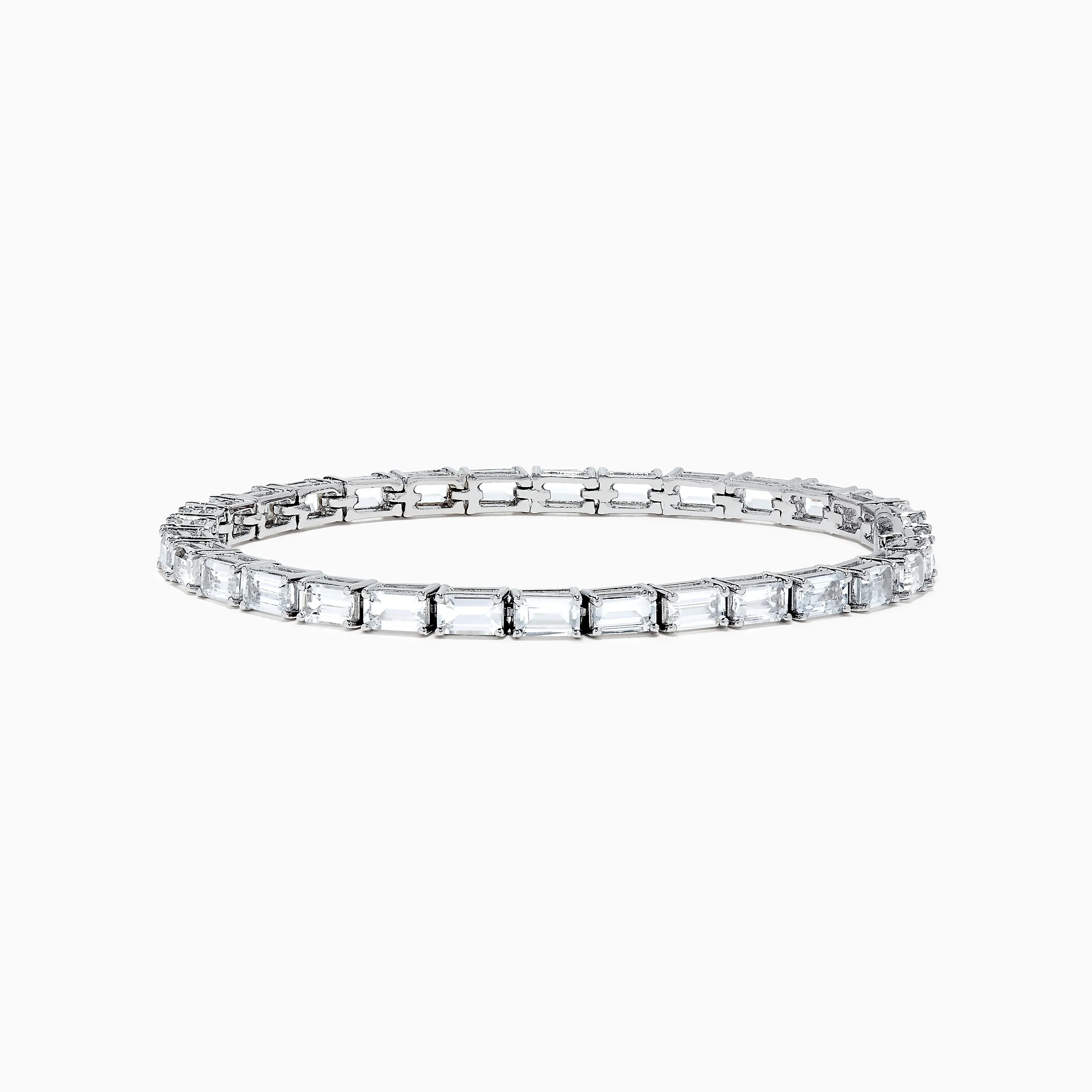 14K White Gold White Sapphire Bracelet