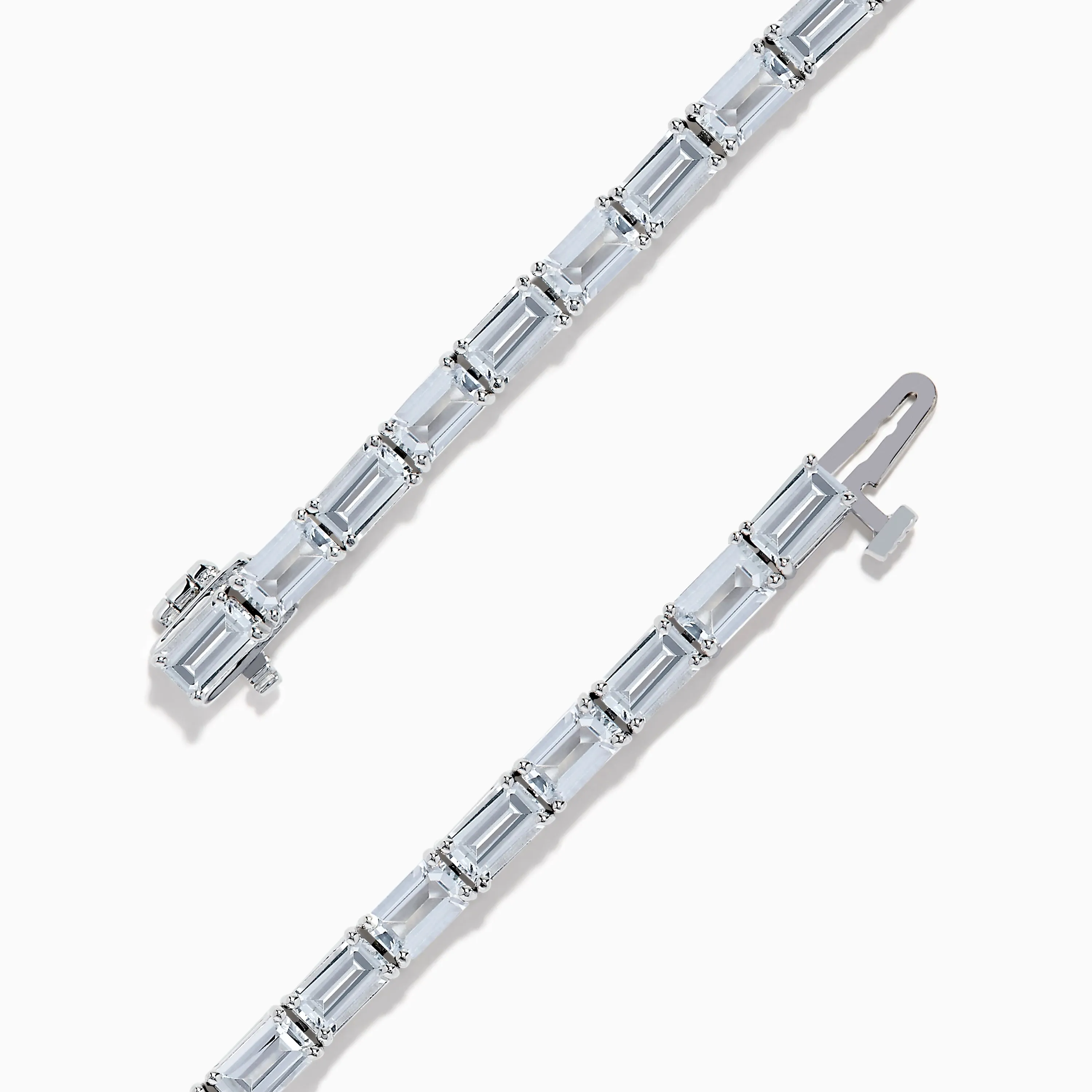 14K White Gold White Sapphire Bracelet