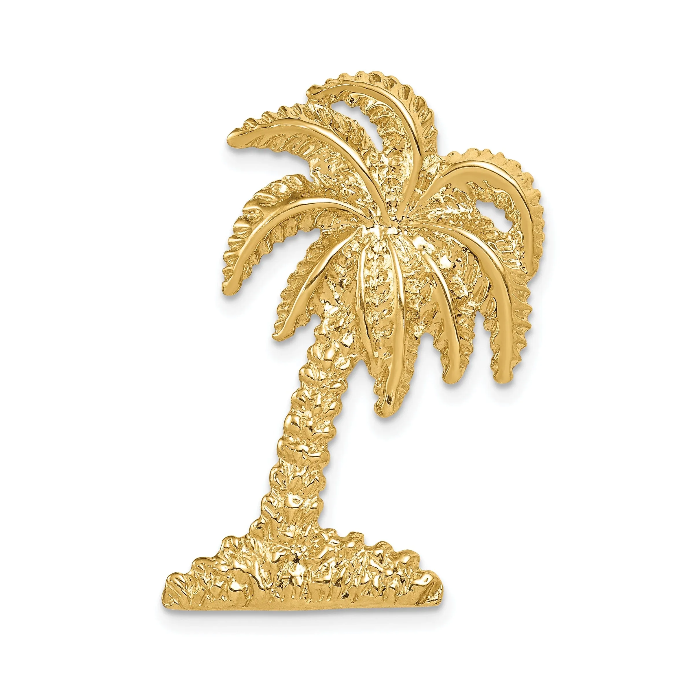 14k Yellow Gold Palm Tree Slide Pendant