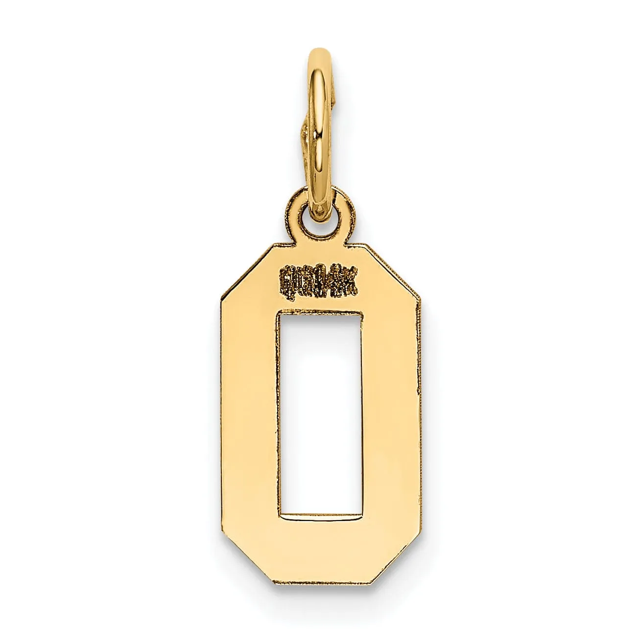 14k Yellow Gold Polished Finish Small Size Number 0 Charm Pendant