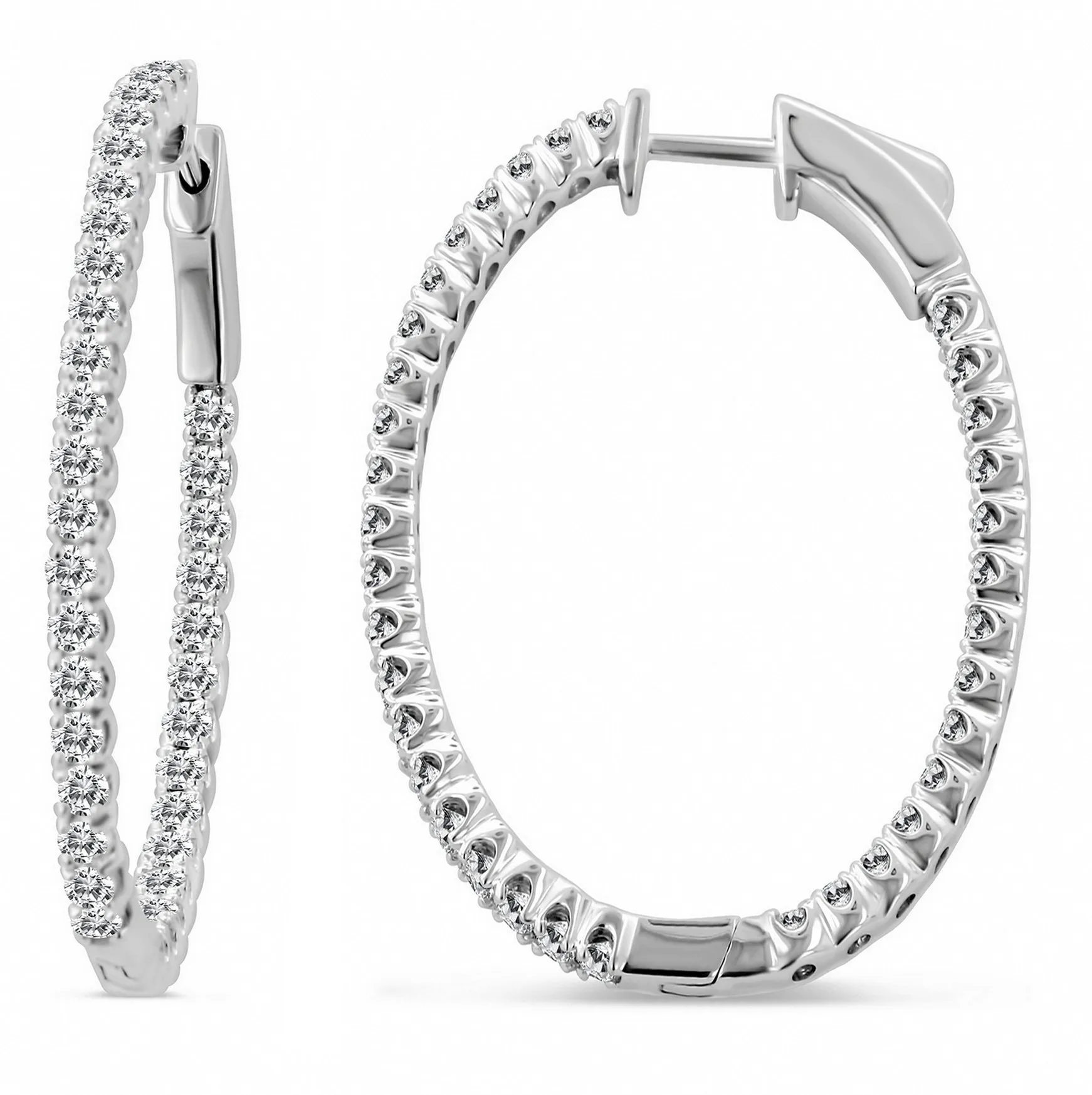 14KW  30/40M INSIDE OUT OVAL DIAMOND HOOP  (118HP117337W14DI1)