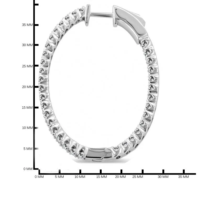 14KW  30/40M INSIDE OUT OVAL DIAMOND HOOP  (118HP117337W14DI1)