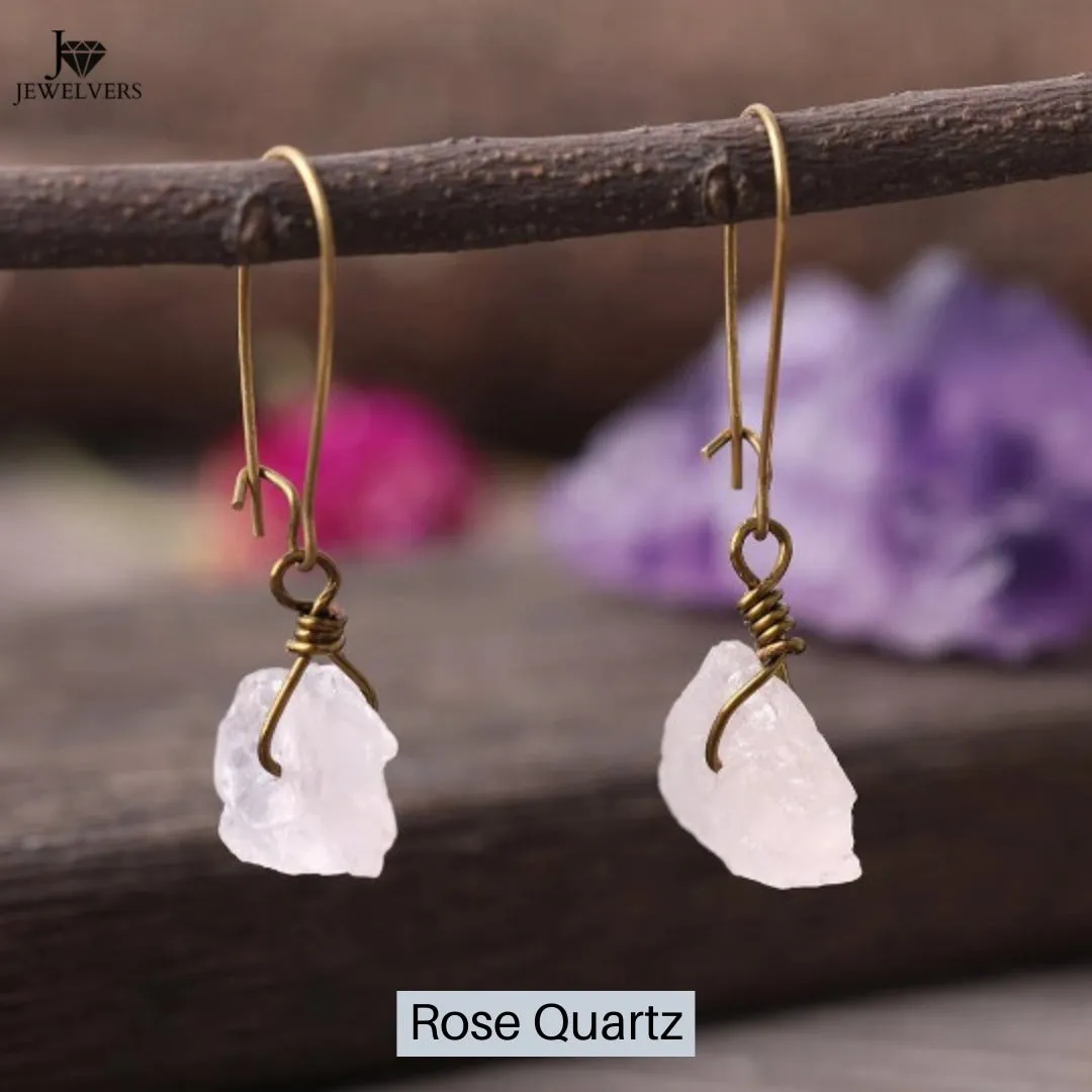 18K Gold-filled Healing Crystal Dangle Earrings