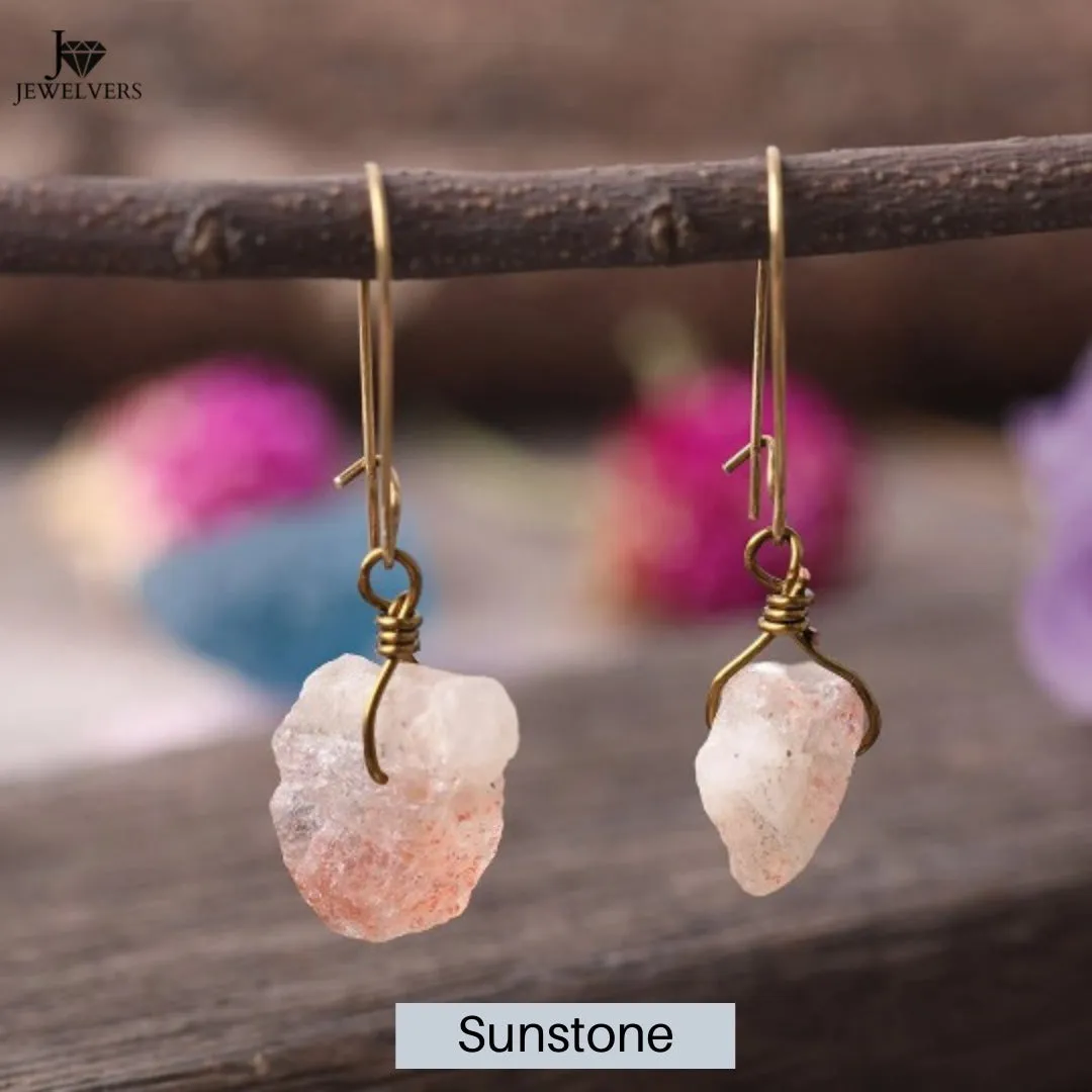 18K Gold-filled Healing Crystal Dangle Earrings