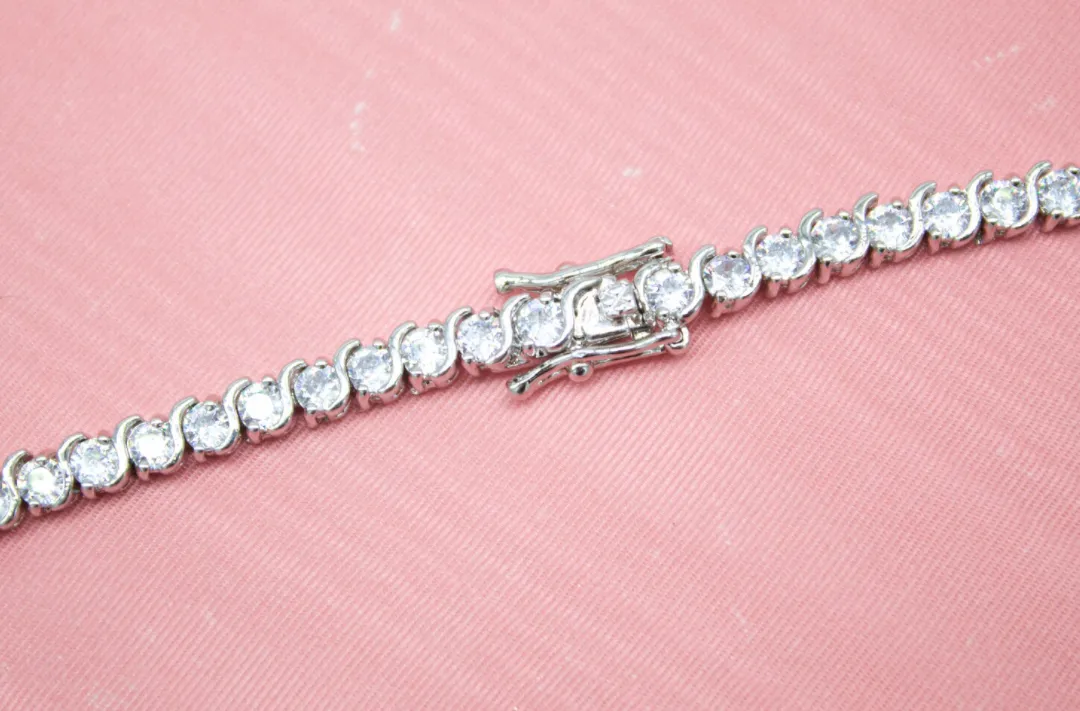 18k Gold Filled Round Clear CZ Tennis Bracelet