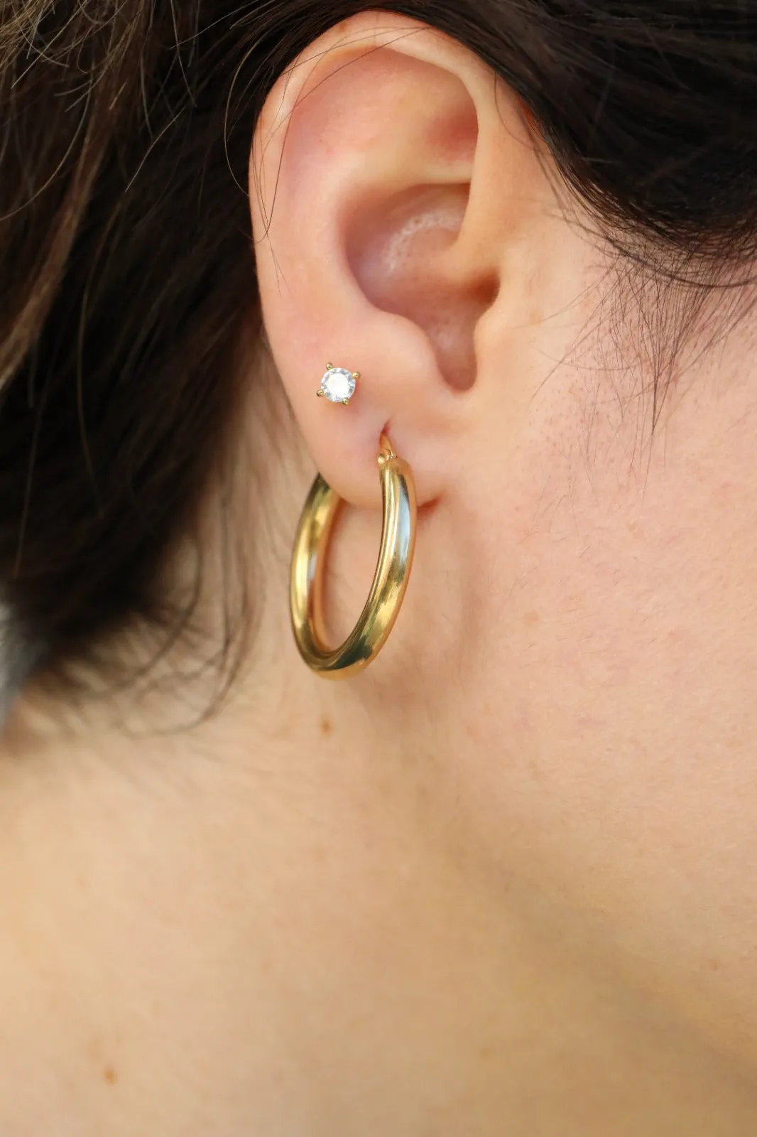 18K Gold-Filled Thick Hoops | Gold Large Hoops Earrings For Women | Diana Hoops