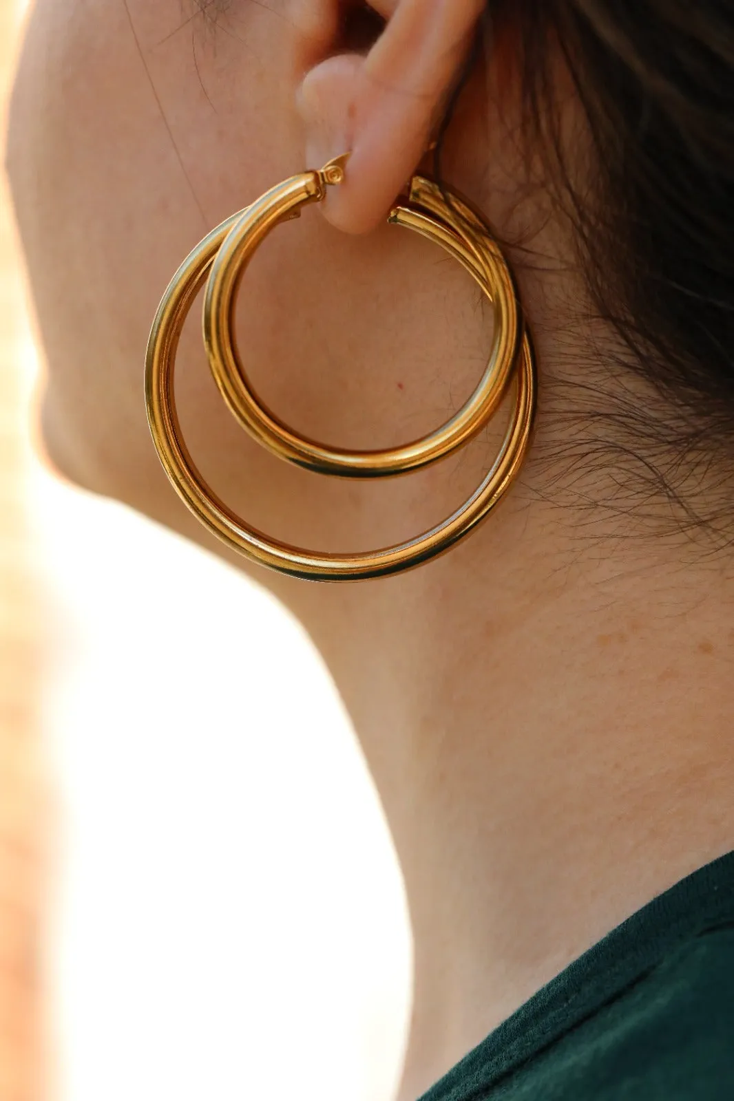 18K Gold-Filled Thick Hoops | Gold Large Hoops Earrings For Women | Diana Hoops