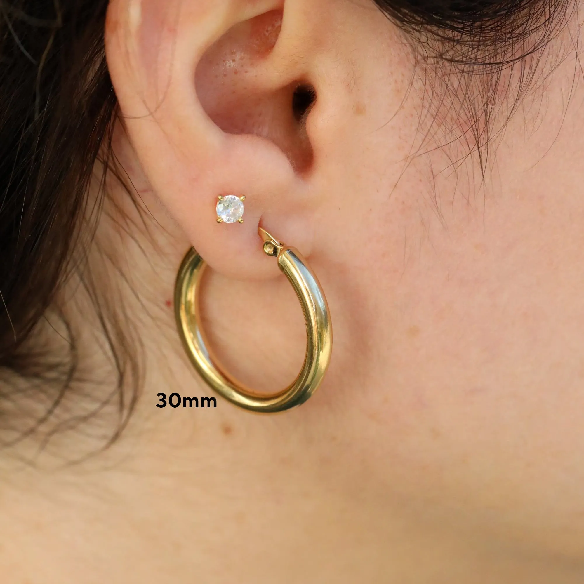 18K Gold-Filled Thick Hoops | Gold Large Hoops Earrings For Women | Diana Hoops