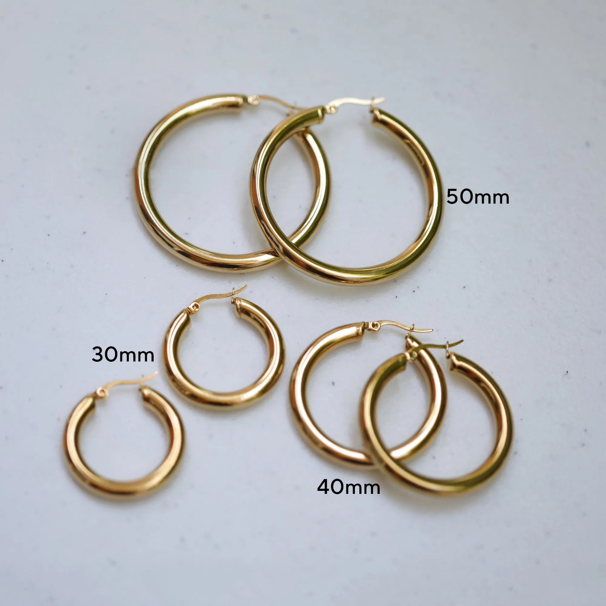 18K Gold-Filled Thick Hoops | Gold Large Hoops Earrings For Women | Diana Hoops