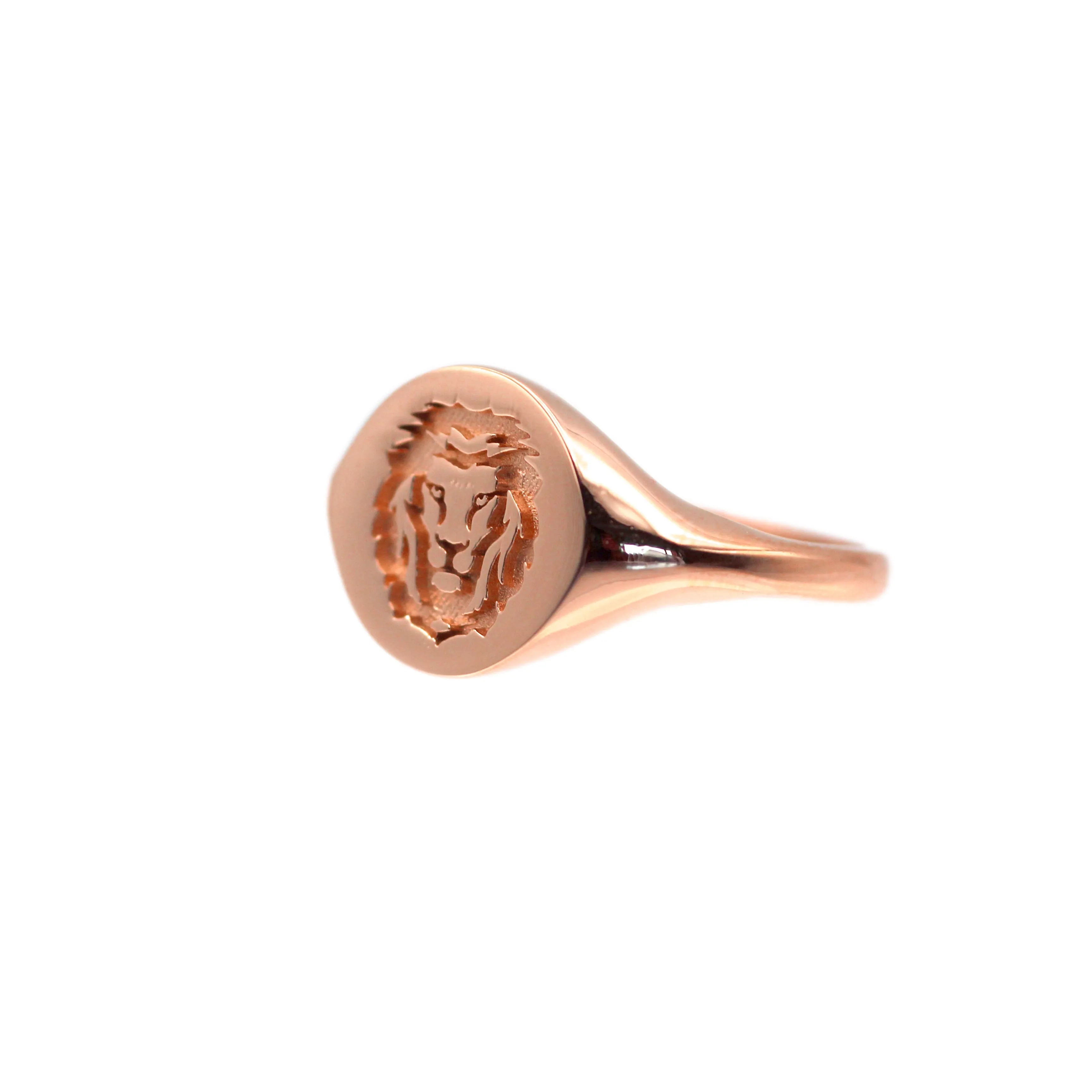 18k Lion Signet Gold Ring by VicStoneNYC Fine Jewelry