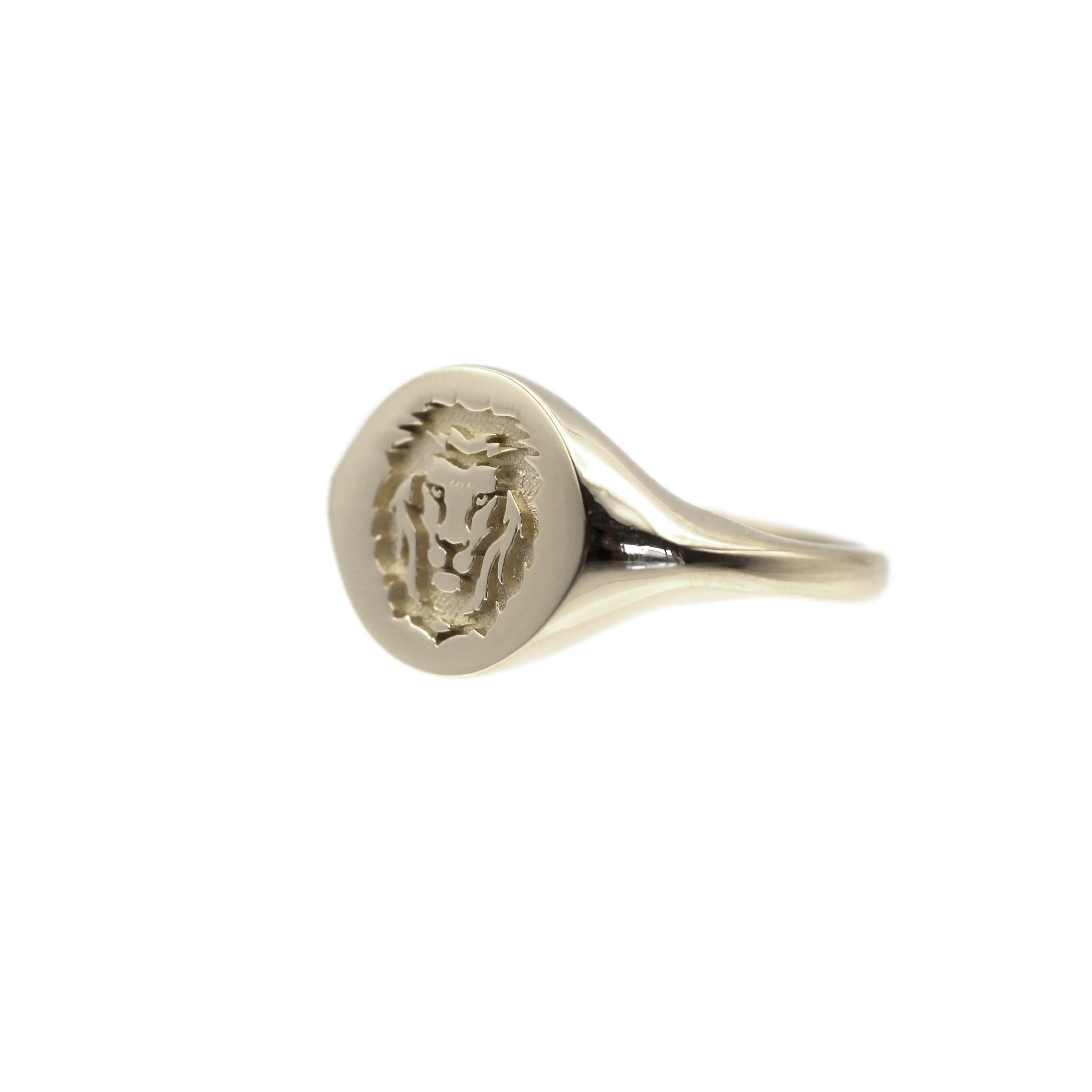 18k Lion Signet Gold Ring by VicStoneNYC Fine Jewelry