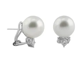 18k White Gold 13mm South Sea Pearl Earrings