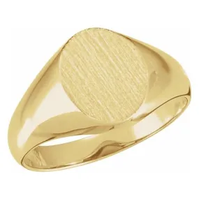 18K Yellow 10x8 mm Oval Signet Ring