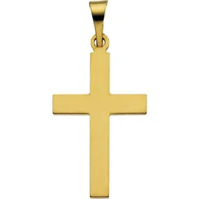 18K Yellow 18 x 12 mm Cross Pendant