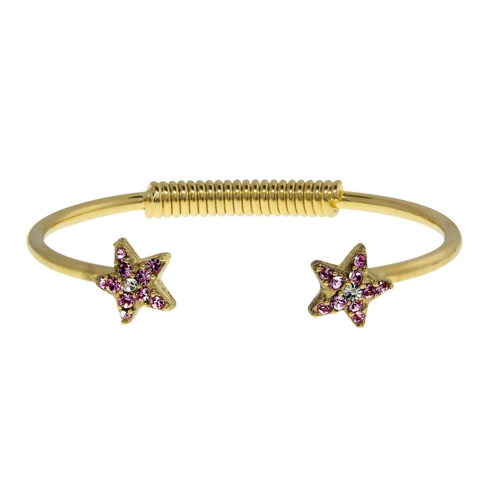 1928 Jewelry Gold Austrian Crystal Star Spring Bracelet