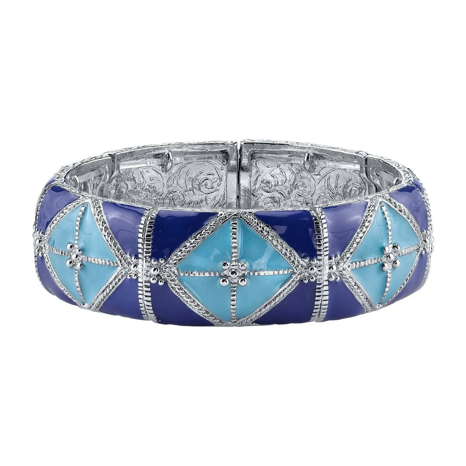 2028 Jewelry Southwestern Wide Enamel Stretch Bracelet