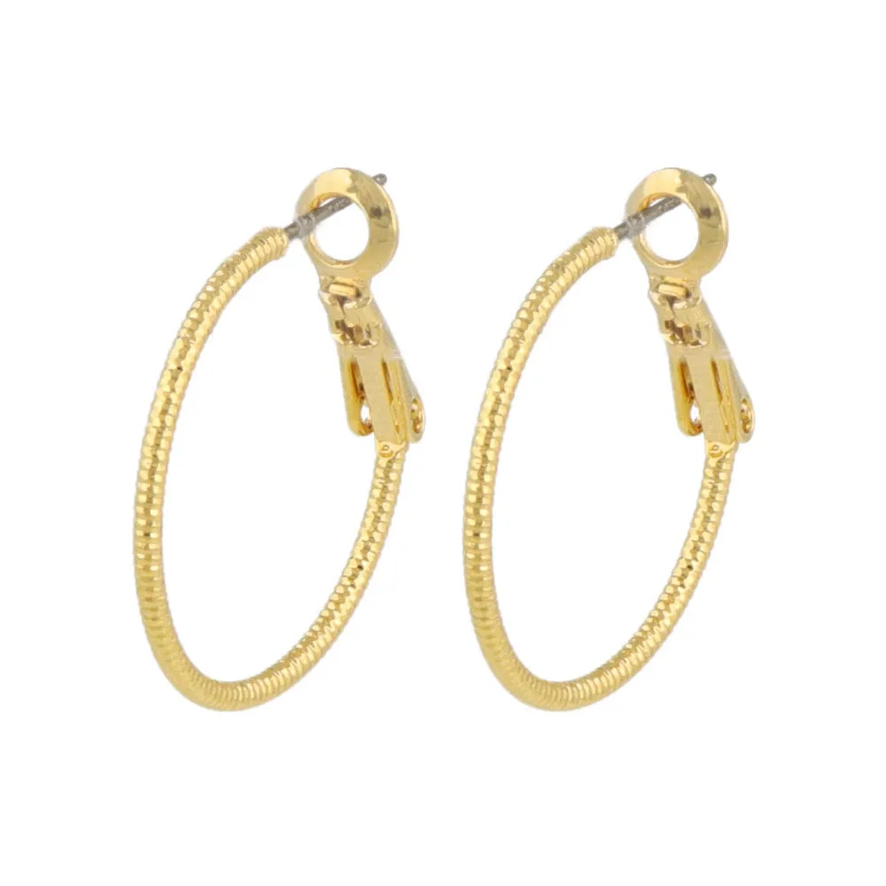 20mm Textured Hoop Earrings