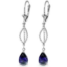 3 Carat 14K Solid White Gold Hope Looking At You Sapphire Earrings