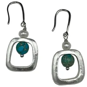 349-TURQ-S | THE MOD EARRINGS (TURQUOISE ON SILVER)