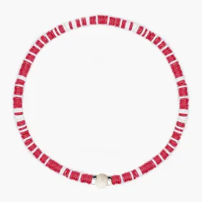 3mm Vinyl Beads Bracelet (Red/White)