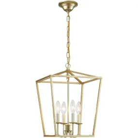 4-Bulb Iron Cage Chandelier