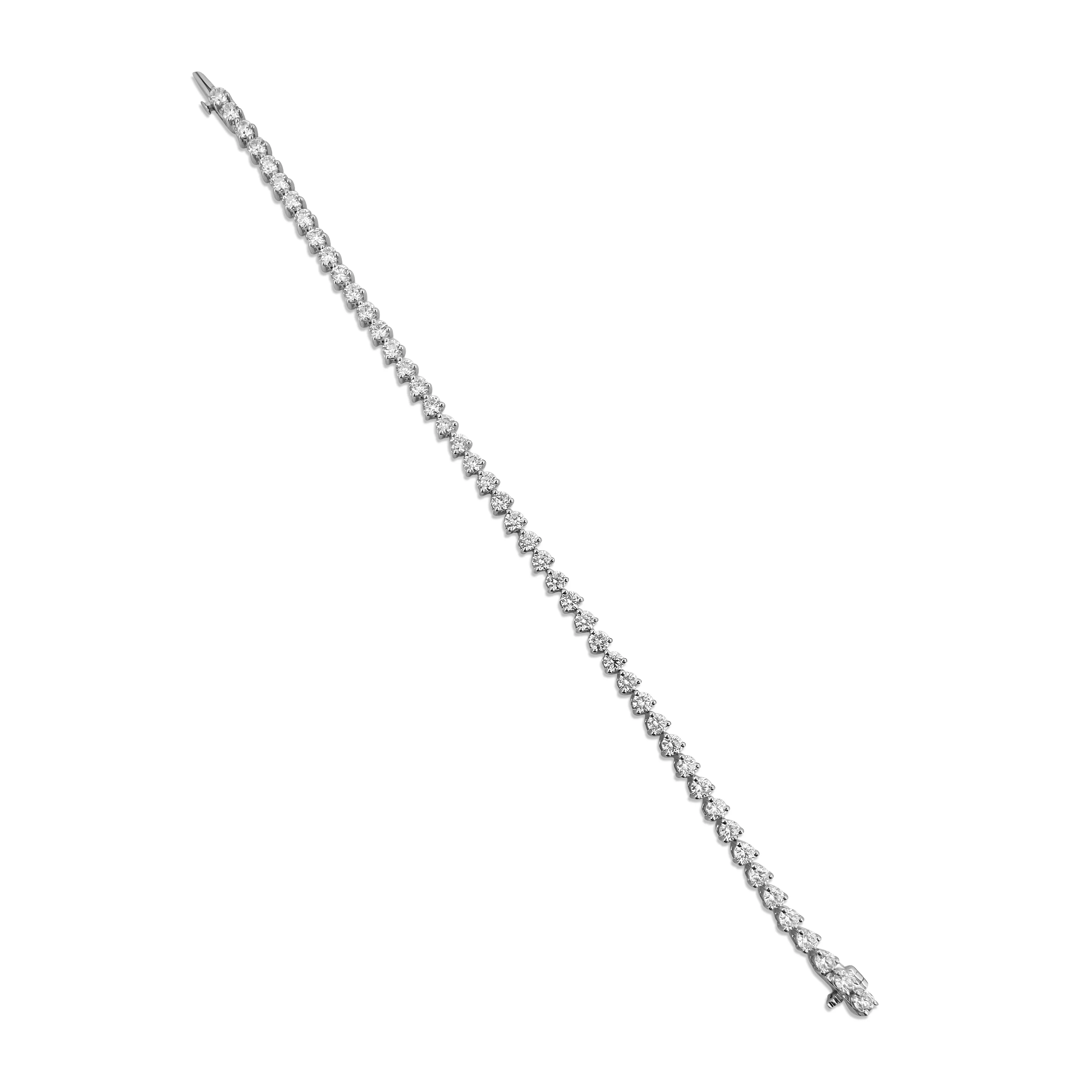 5.18ctw Round Brilliant Lab-Grown Diamond Tennis Bracelet in 14k White Gold