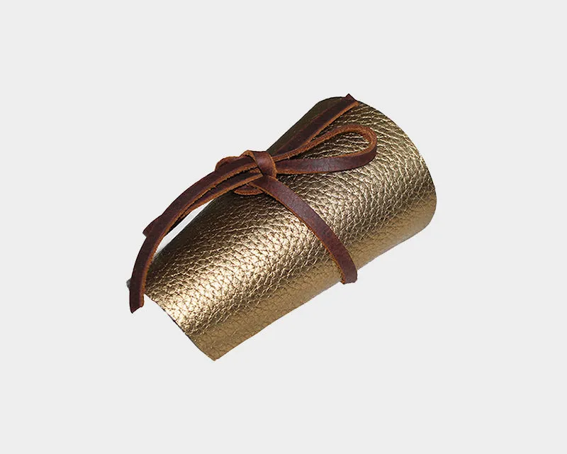 88 Roman Gold Leather Wrap Cuff - The Madison Avenue