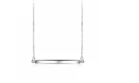 925 Sterling Silver Bar Pendant Necklaces for Men/Women