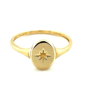 9ct Gold Star Signet