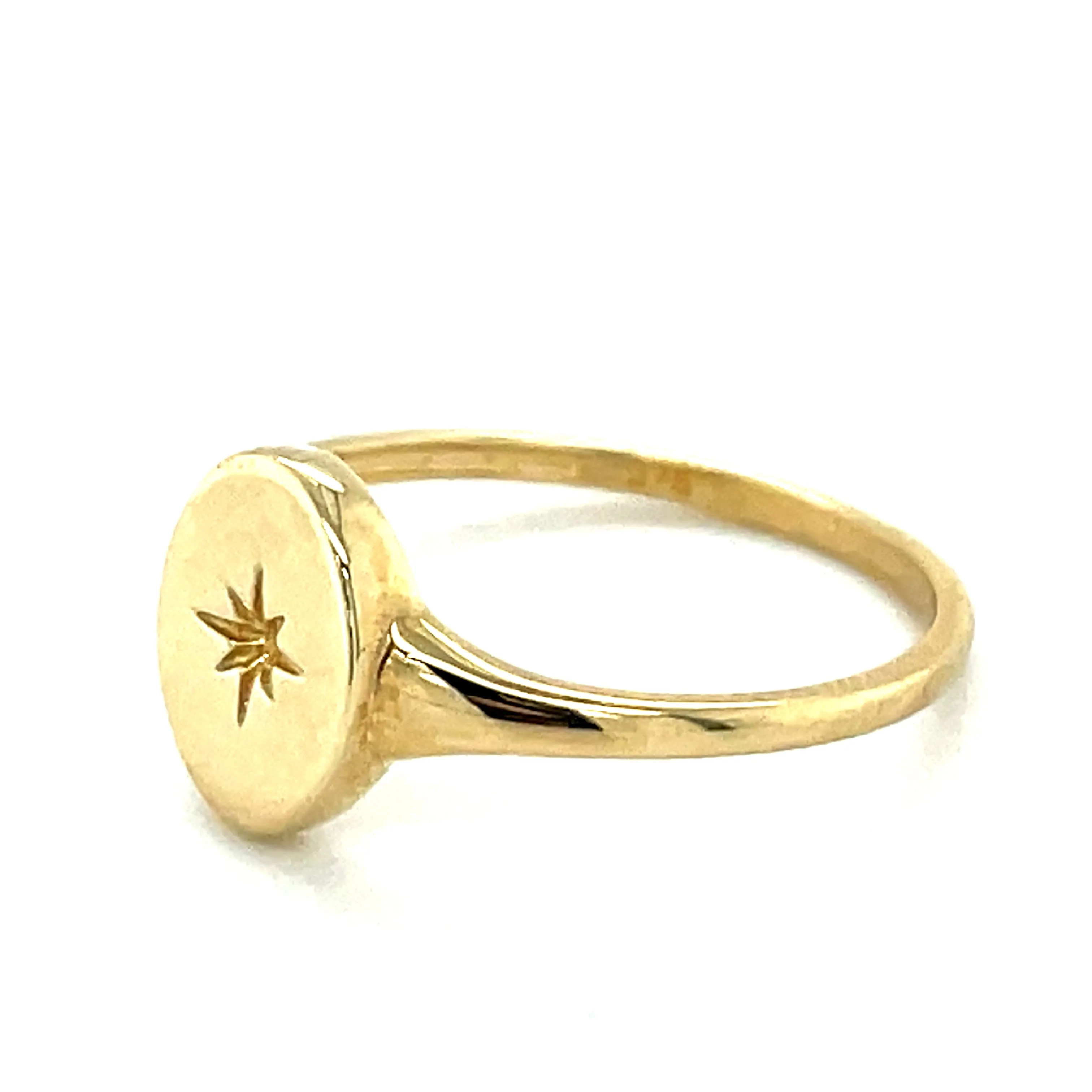 9ct Gold Star Signet