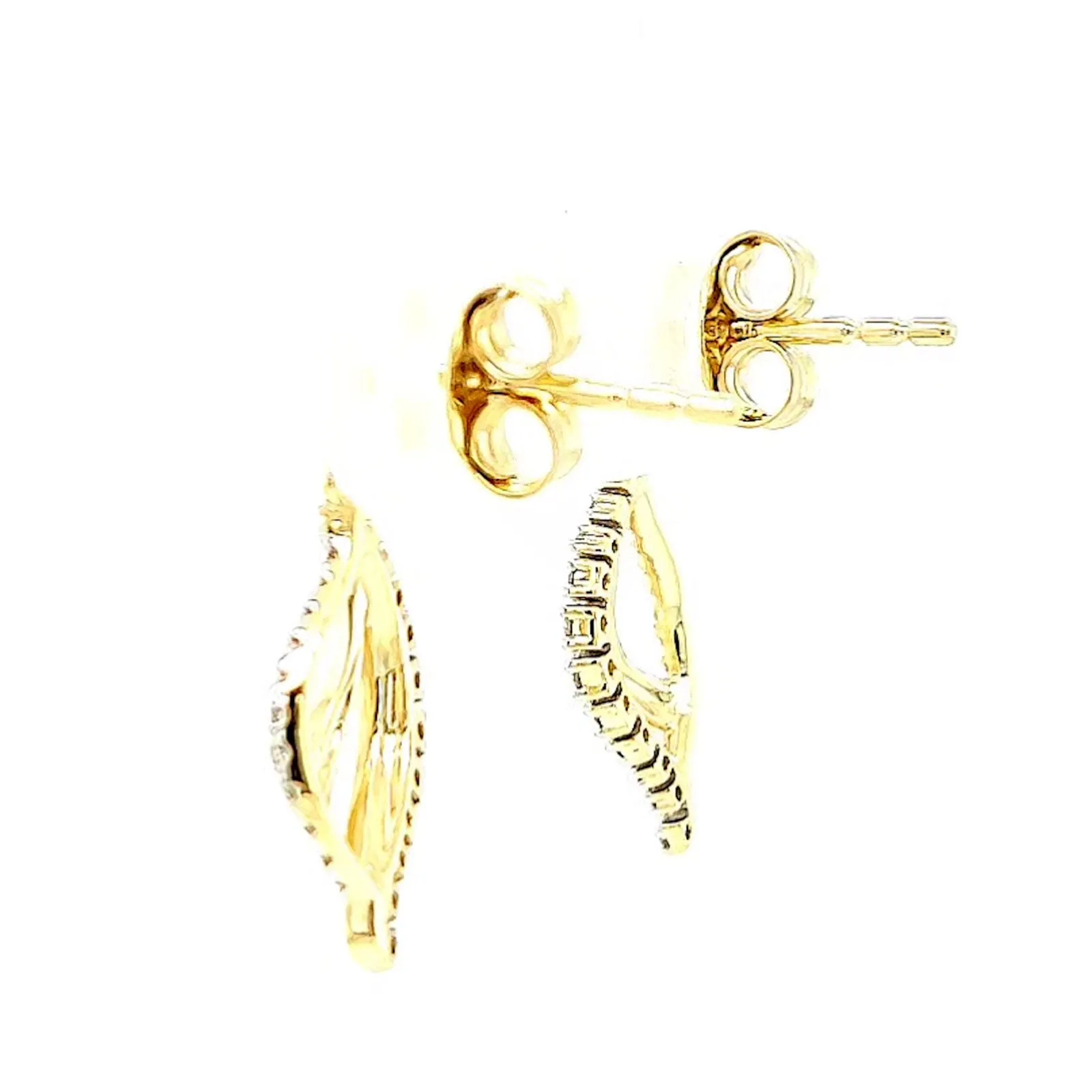 9ct Two Tone Gold with 0.15 Carat tw of Diamonds  Drop Earrings