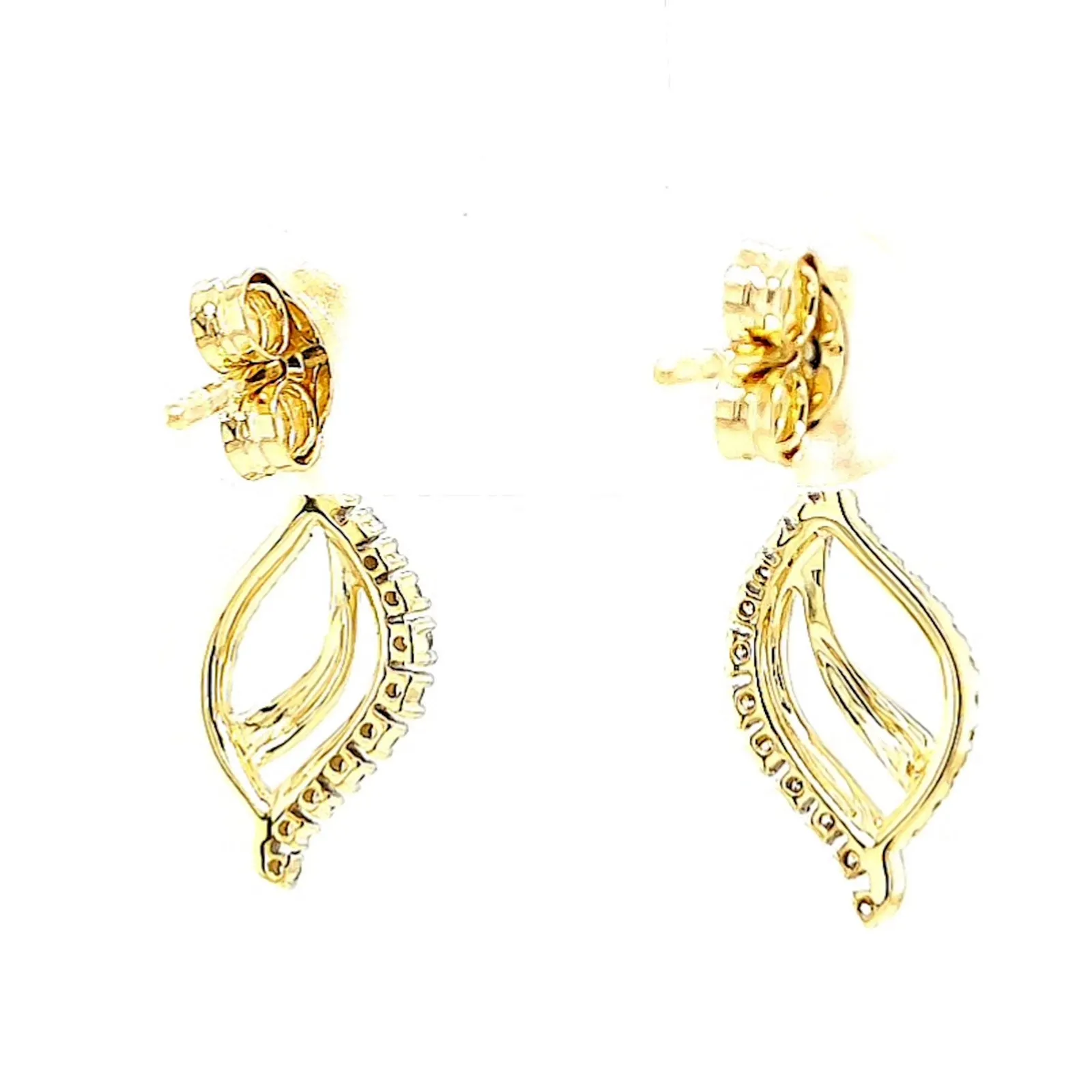 9ct Two Tone Gold with 0.15 Carat tw of Diamonds  Drop Earrings