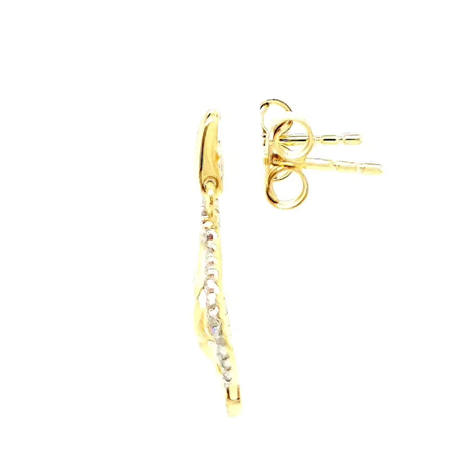 9ct Two Tone Gold with 0.15 Carat tw of Diamonds  Drop Earrings