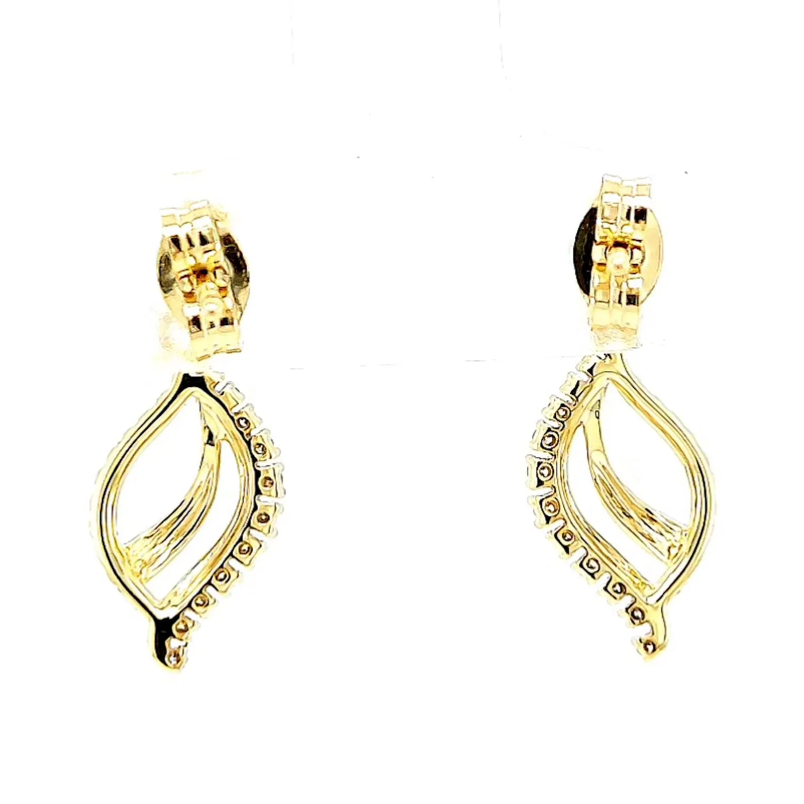 9ct Two Tone Gold with 0.15 Carat tw of Diamonds  Drop Earrings