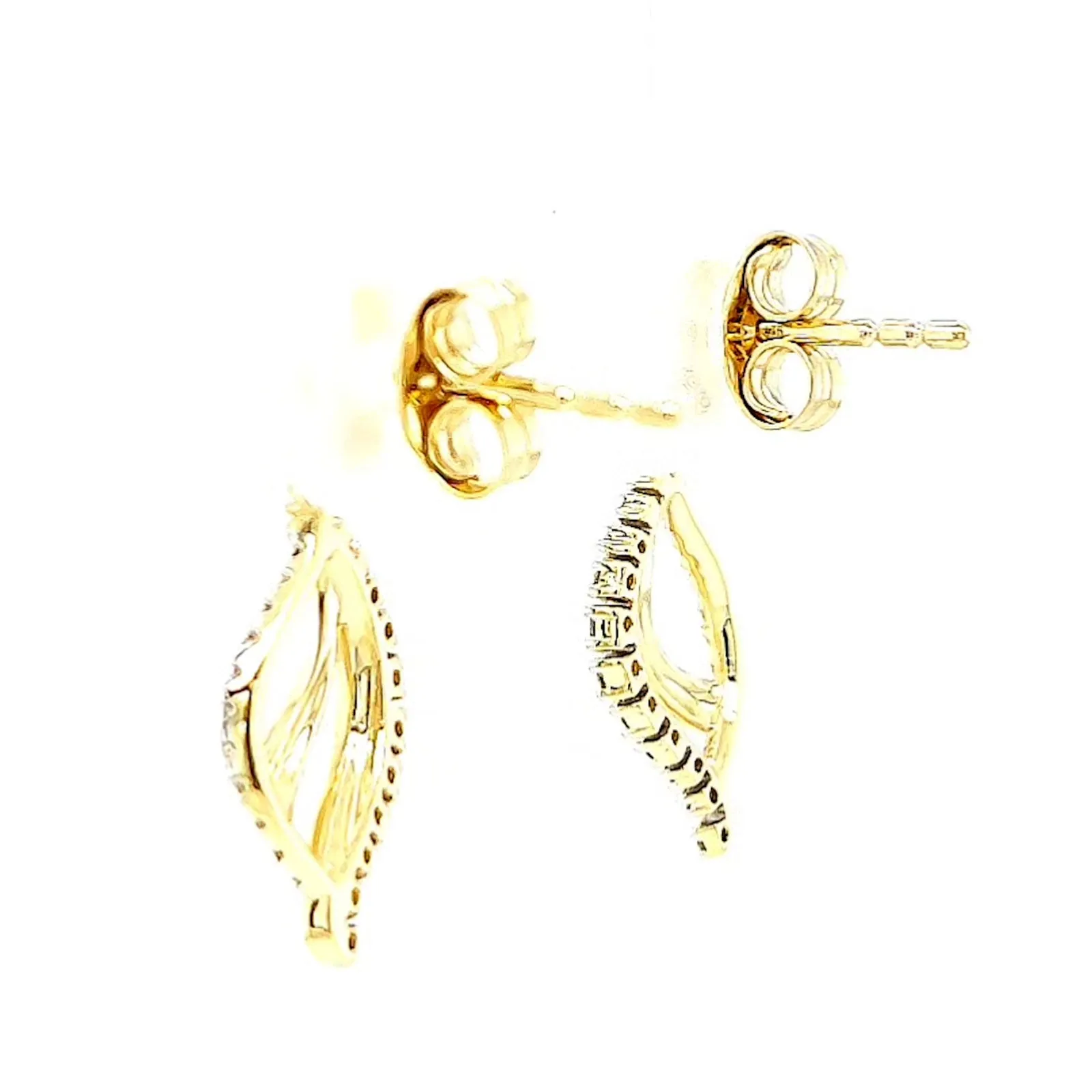 9ct Two Tone Gold with 0.15 Carat tw of Diamonds  Drop Earrings